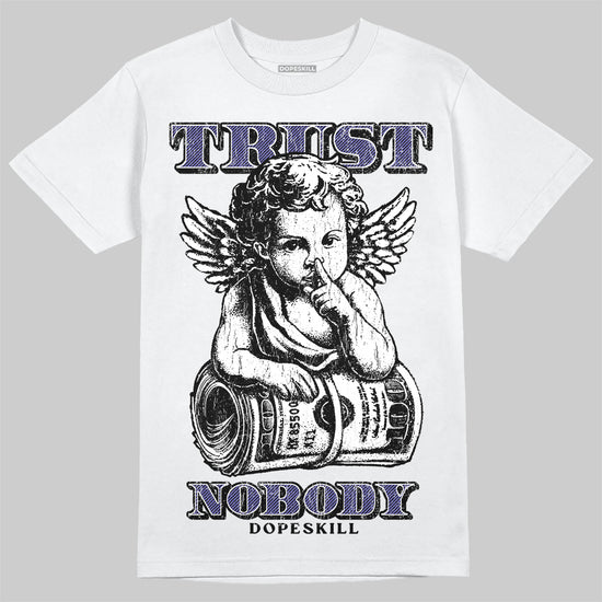 Jordan 4 Retro Lakers DopeSkill T-Shirt Trust No One Graphic Streetwear - White 