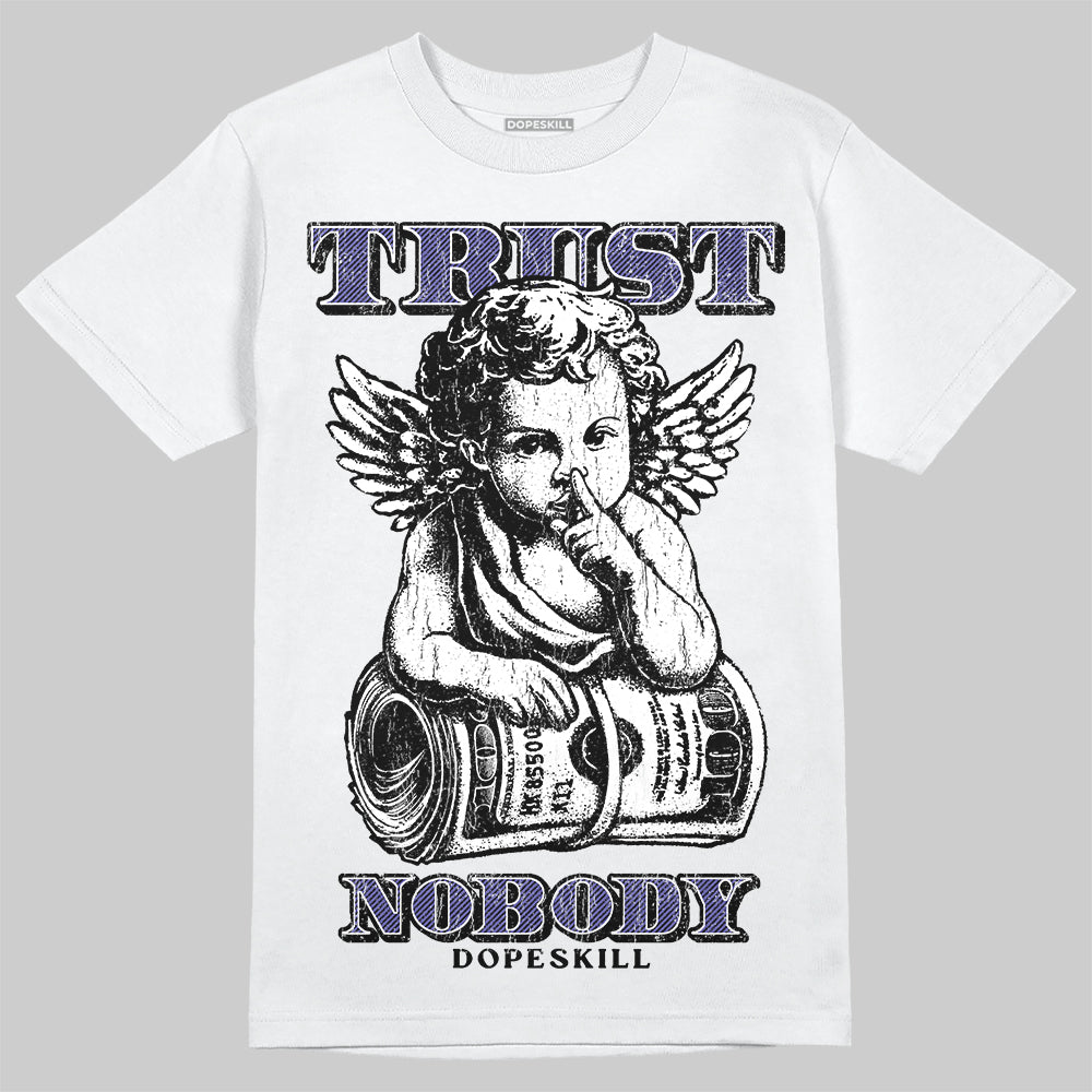 Jordan 4 Retro Lakers DopeSkill T-Shirt Trust No One Graphic Streetwear - White 