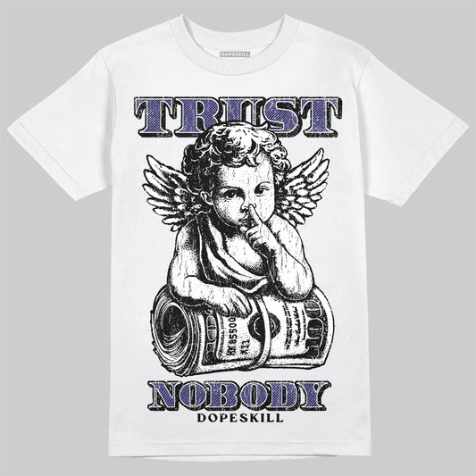 Jordan 4 Retro Lakers DopeSkill T-Shirt Trust No One Graphic Streetwear - White 