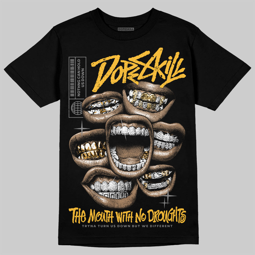 New Balance 9060 Varsity Gold (GS) DopeSkill T-Shirt The Mouth With No Droughts Graphic Streetwear - Black