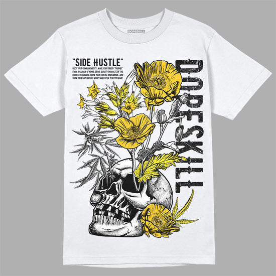 Jordan 4 Retro “Vivid Sulfur” DopeSkill T-Shirt Side Hustle Graphic Streetwear - White 