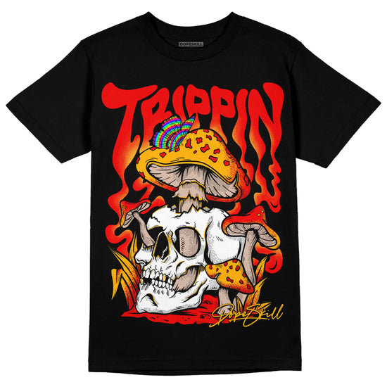 Red Sneakers DopeSkill T-Shirt Trippin Graphic Streetwear - Black