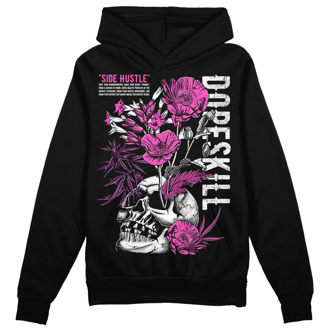 Jordan 4 GS “Hyper Violet” DopeSkill Hoodie Sweatshirt Side Hustle Graphic Streetwear - Black