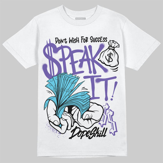 Jordan 8 Retro 'Aqua' 2025 DopeSkill T-Shirt Speak It Graphic Streetwear - White