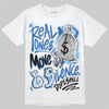 Jordan 12 “Blueberry” DopeSkill T-Shirt Real Ones Move In Silence Graphic Streetwear - White