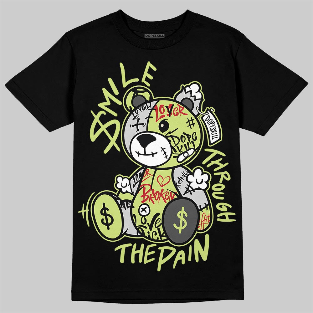 Jordan 4 GS “Light Lemon Twist” DopeSkill T-Shirt Smile Through The Pain Graphic Streetwear - Black