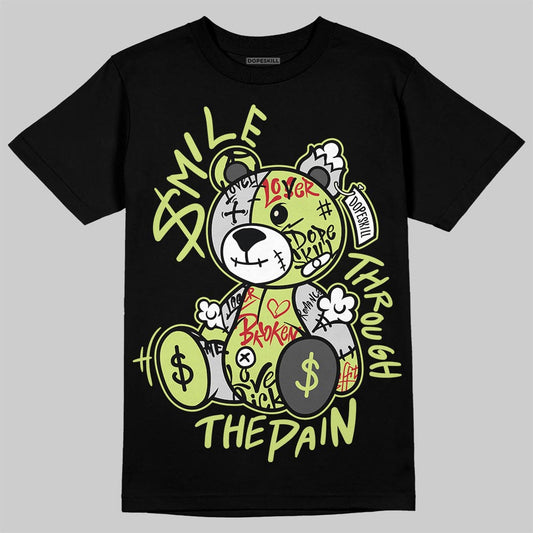 Jordan 4 GS “Light Lemon Twist” DopeSkill T-Shirt Smile Through The Pain Graphic Streetwear - Black