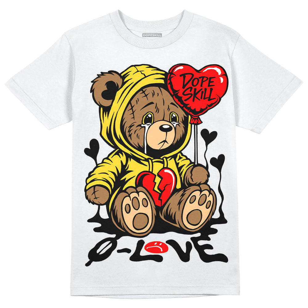 Jordan 4 Thunder DopeSkill T-Shirt Broken Bear Graphic Streetwear - White