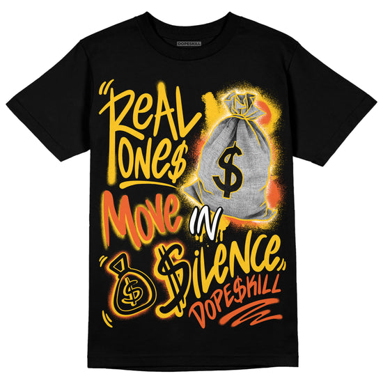 Yellow Sneakers DopeSkill T-Shirt Real Ones Move In Silence Graphic Streetwear - Black