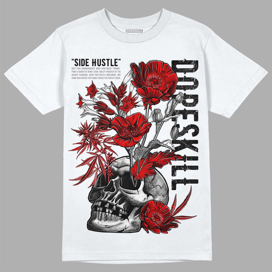 Jordan 2 Retro "Black Cement" DopeSkill T-Shirt Side Hustle Graphic Streetwear - White 