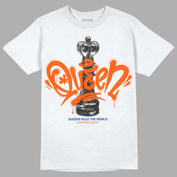 Dunk Low Futura Orange Blaze DopeSkill T-Shirt Queen Chess Graphic Streetwear - White