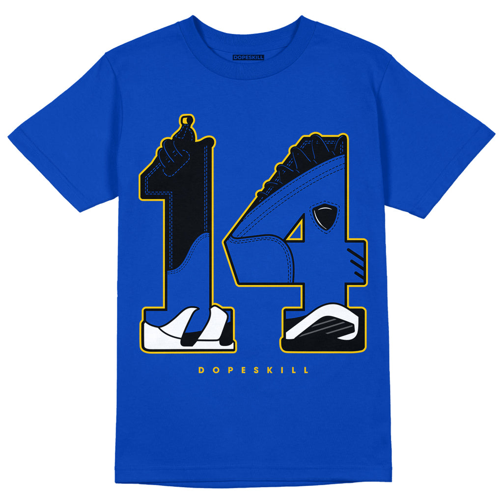 Jordan 14 “Laney” DopeSkill Varsity Royal T-Shirt Number 14 Graphic Streetwear