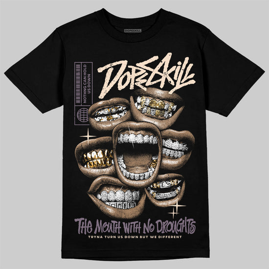 A Ma Maniére x Air Jordan 3 Black Violet Ore DopeSkill T-Shirt The Mouth With No Droughts Graphic Streetwear - Black