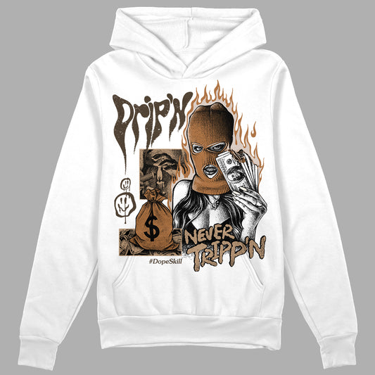 Jordan 3 Retro Palomino DopeSkill Hoodie Sweatshirt Drip'n Never Tripp'n Graphic Streetwear - White