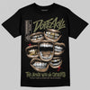 Travis Scott x Jordan 1 Medium Olive DopeSkill T-Shirt The Mouth With No Droughts Graphic Streetwear - Black