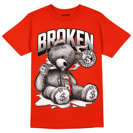 Yeezy Foam Runner Red Dopeskill Vermillion Red T-shirt Sick Bear Graphic Streetwear