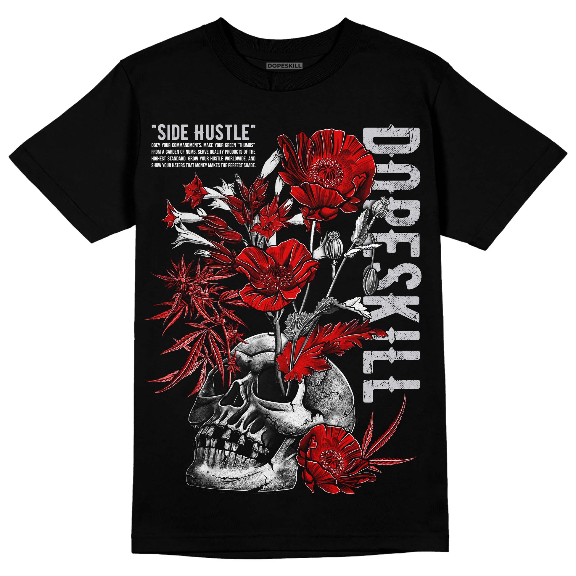 Jordan 2 Retro "Black Cement" DopeSkill T-Shirt Side Hustle Graphic Streetwear - Black 