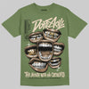 Travis Scott x Jordan 1 Medium Olive DopeSkill Olive T-shirt The Mouth With No Droughts Graphic Streetwear