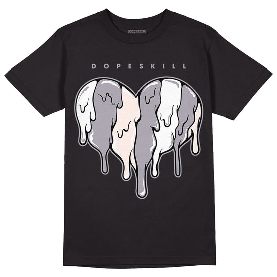 Jordan 2 Cement Grey DopeSkill T-Shirt Slime Drip Heart Graphic Streetwear - Black