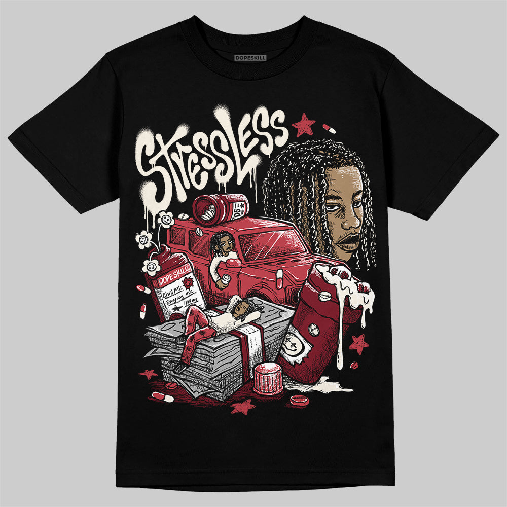 Jordan 4 “Sierra Red" DopeSkill T-Shirt Stressless Graphic Streetwear - Black
