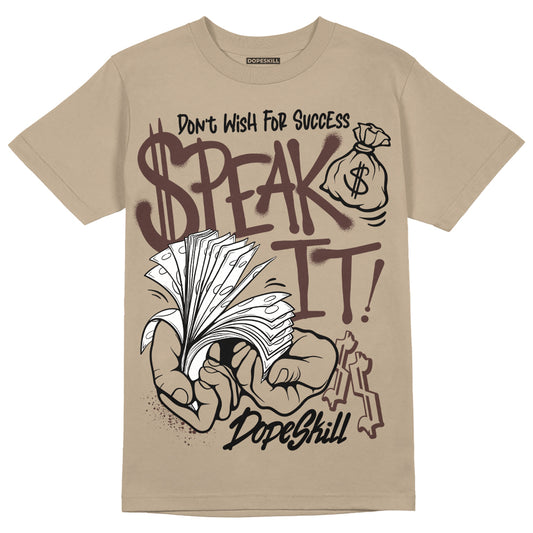 Jordan 1 High OG “Latte” DopeSkill Medium Brown T-shirt Speak It Graphic Streetwear