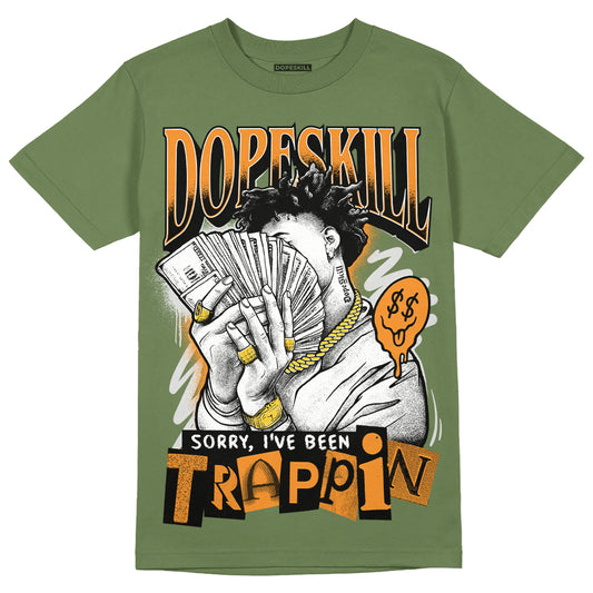 Jordan 5 "Olive" DopeSkill Olive T-shirt Sorry I've Been Trappin Graphic Streetwear