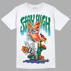 Jordan 1 Mid GS 'Six Championships' DopeSkill T-Shirt Stay High Graphic Streetwear - White