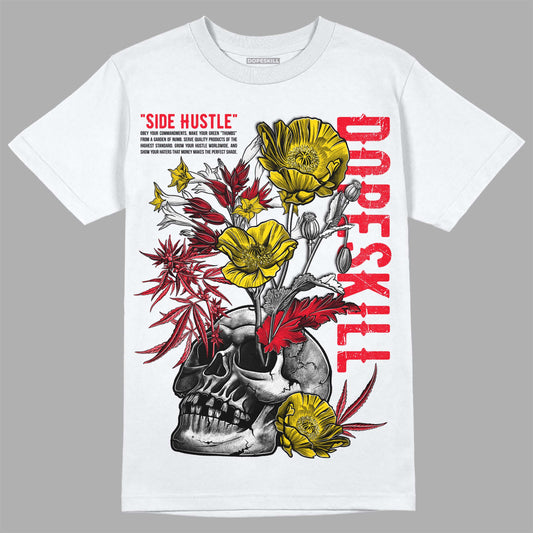Jordan 4 Red Thunder DopeSkill T-Shirt Side Hustle Graphic Streetwear - White