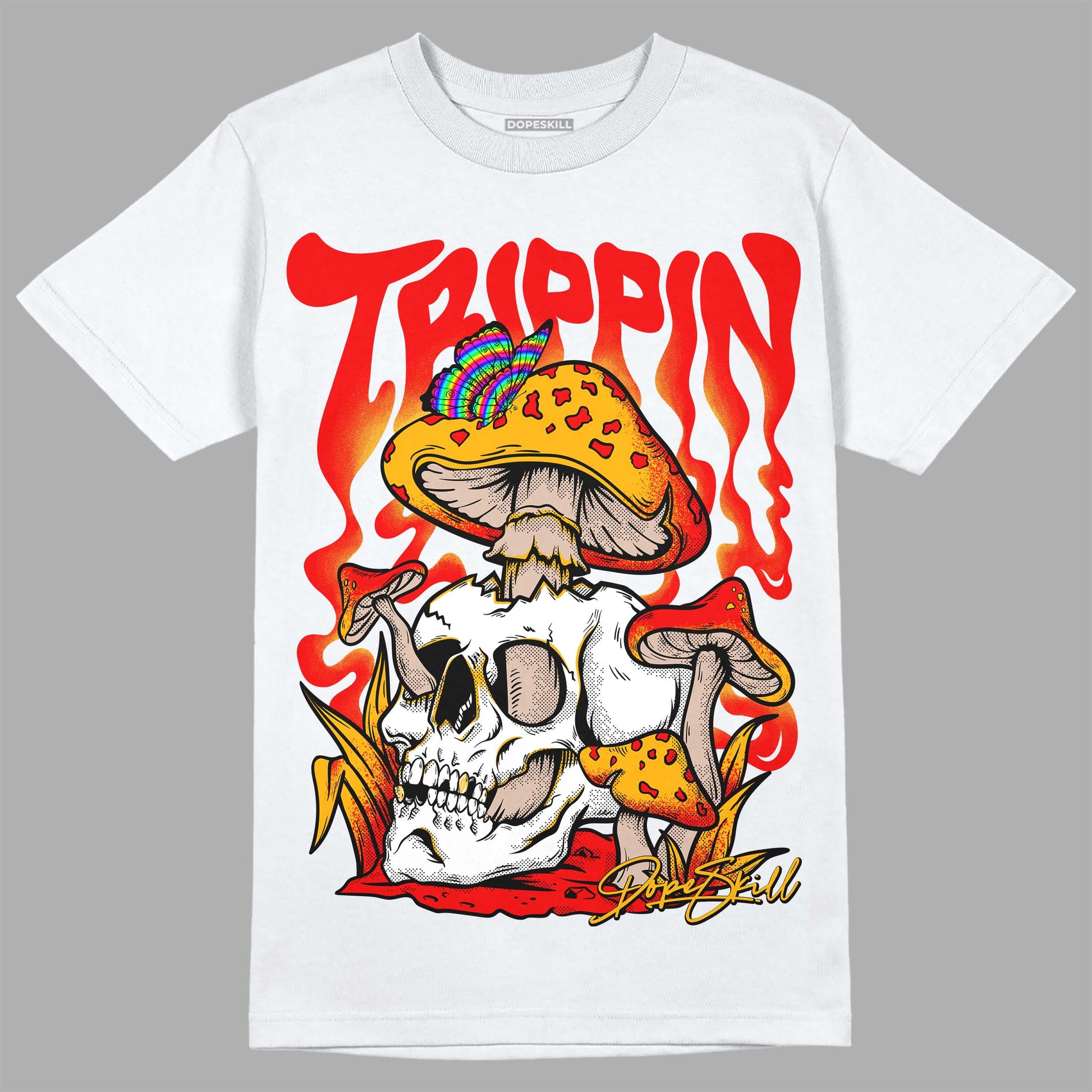 Red Sneakers DopeSkill T-Shirt Trippin Graphic Streetwear - White