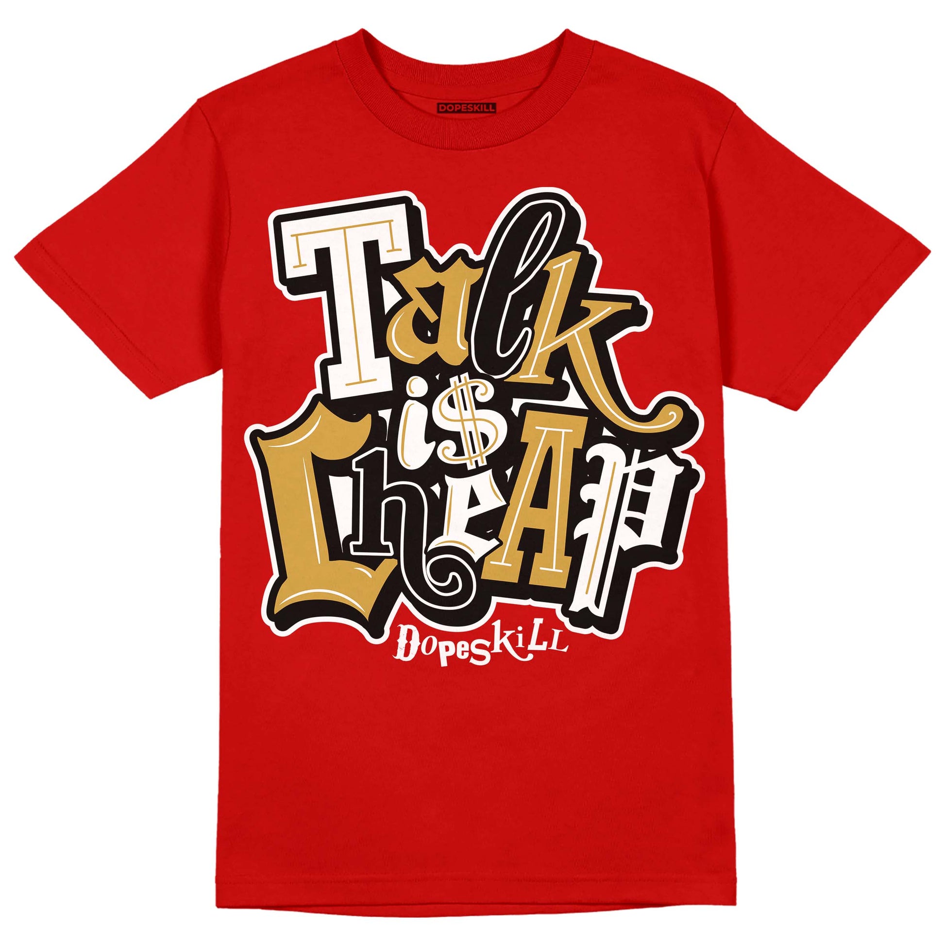 Red Sneakers DopeSkill Red T-shirt Talk Is Chip Graphic Streetwear