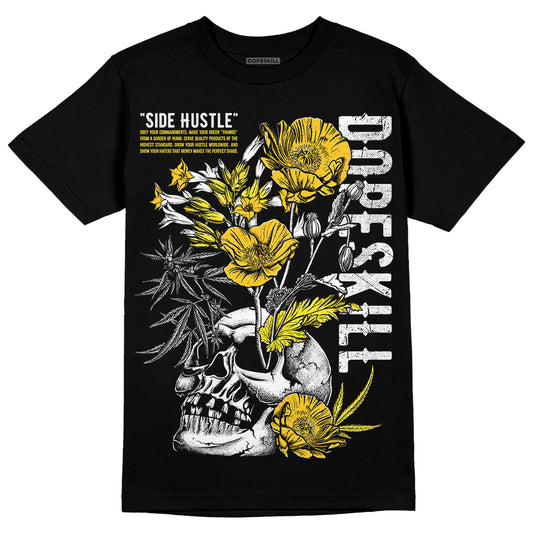 Jordan 4 Retro “Vivid Sulfur” DopeSkill T-Shirt Side Hustle Graphic Streetwear - Black 