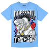 Dunk Low Retro White Polar Blue DopeSkill University Blue T-shirt Sorry I've Been Trappin Graphic Streetwear