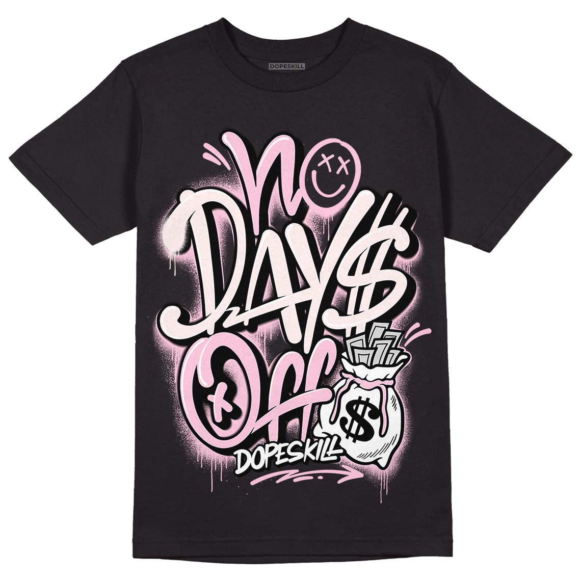 Dunk Low LX Pink Foam DopeSkill T-Shirt No Days Off Graphic Streetwear - Black