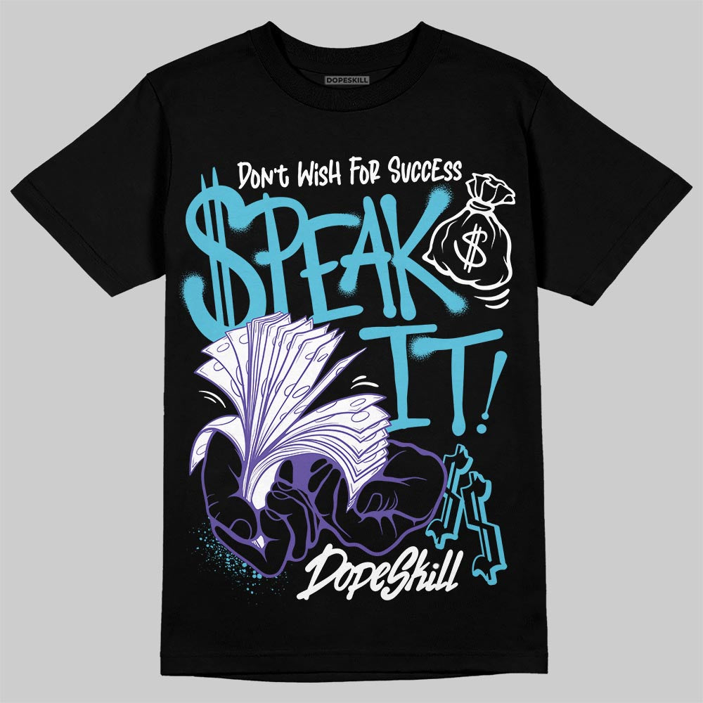 Jordan 8 Retro 'Aqua' 2025 DopeSkill T-Shirt Speak It Graphic Streetwear - Black