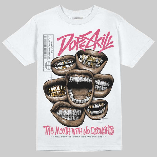 ASICS Gel Kayano 14 Pink Glo DopeSkill T-Shirt The Mouth With No Droughts Graphic Streetwear - White