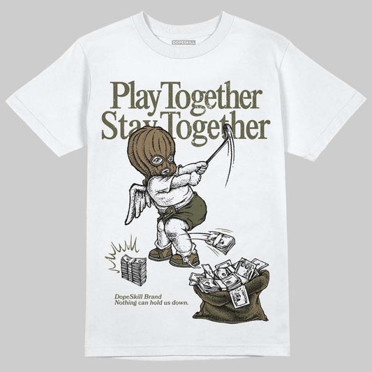 Adidas Samba OG Focus Olive Gum DopeSkill T-Shirt Play together, Stay together Graphic Streetwear - White