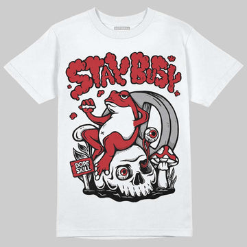 Jordan 5 Retro Fire Red Black Tongue (2025) DopeSkill T-Shirt Stay Busy Graphic Streetwear - White