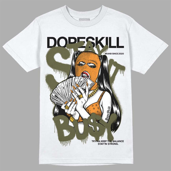 Jordan 5 "Olive" DopeSkill T-Shirt Stay It Busy Graphic Streetwear - White