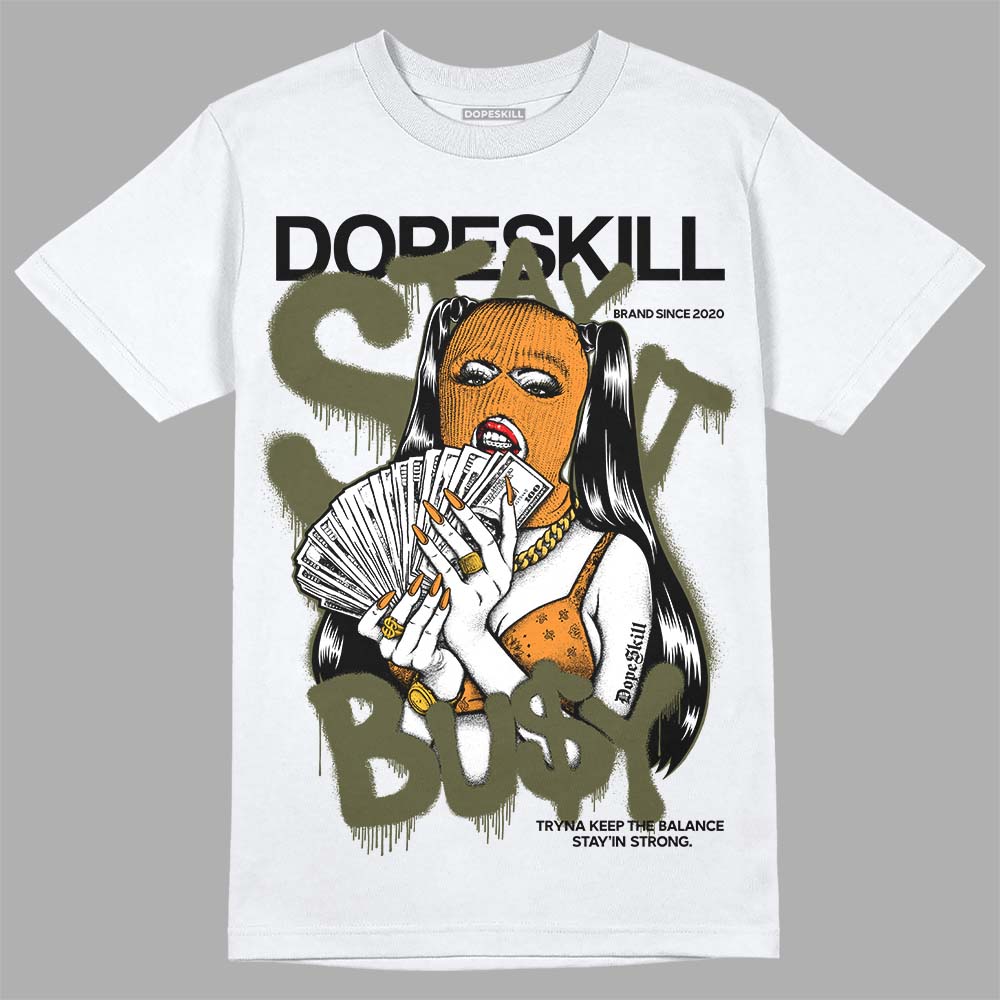 Jordan 5 "Olive" DopeSkill T-Shirt Stay It Busy Graphic Streetwear - White