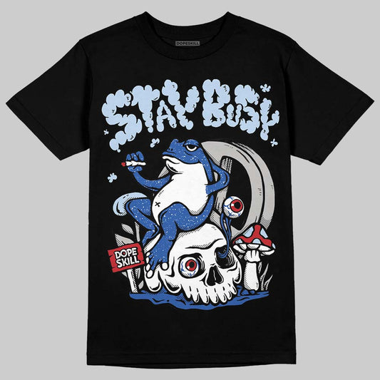 Awake NY x Jordan 5 Retro 'Black Racer Blue' DopeSkill T-Shirt Stay Busy Graphic Streetwear - Black