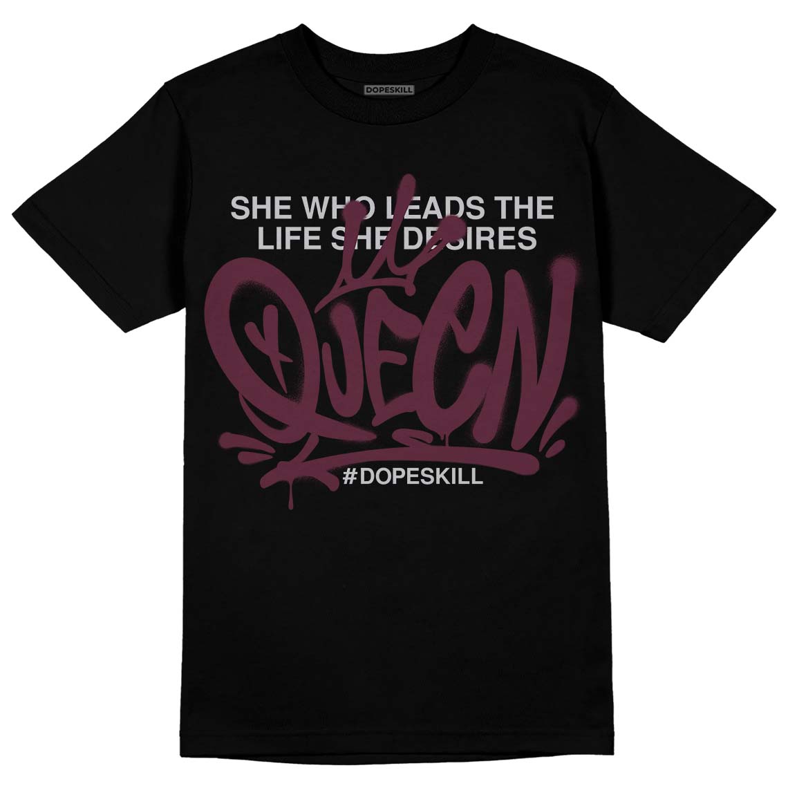 Jordan 5 Retro Burgundy (2023) DopeSkill T-Shirt Queen Graphic Streetwear - Black 