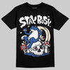 Jordan 1 Low Travis Scott x Fragment DopeSkill T-Shirt Stay Busy Graphic Streetwear - Black
