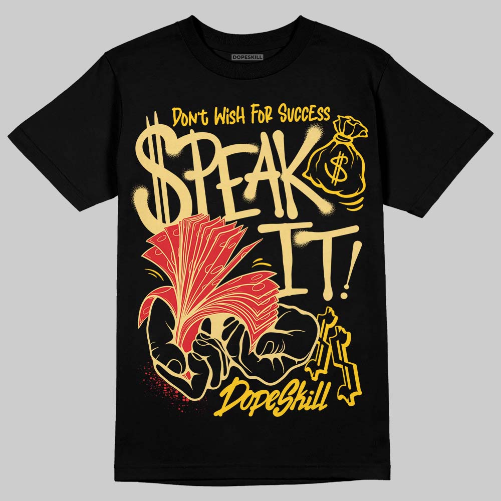 Quai 54 x Air Jordan 1 Retro Low OG Tour Yellow Black DopeSkill T-Shirt Speak It Graphic Streetwear - Black