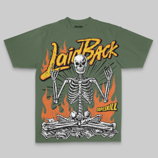 Laid Back Oversize Print DopeSkill T-shirt Streetwear - Moss