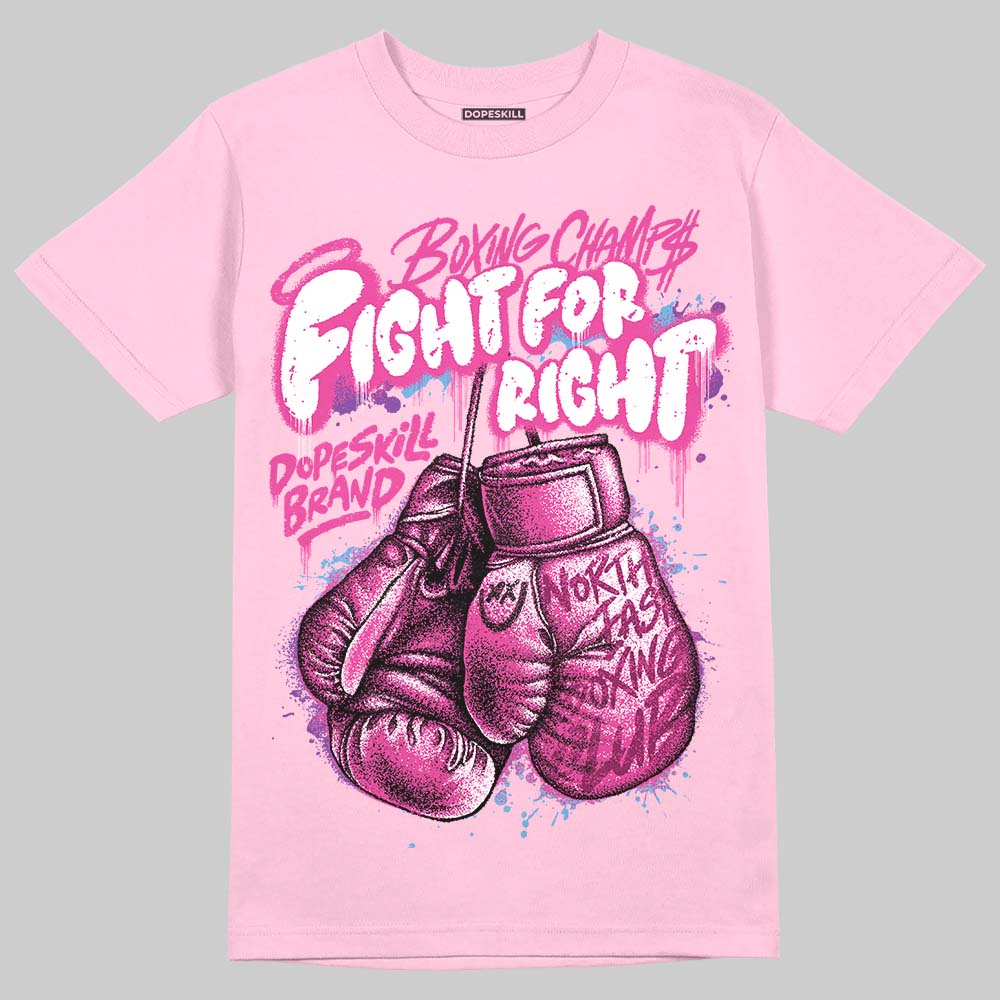 Pink Sneakers DopeSkill T-Shirt Fight For Right Graphic Streetwear - Light Pink