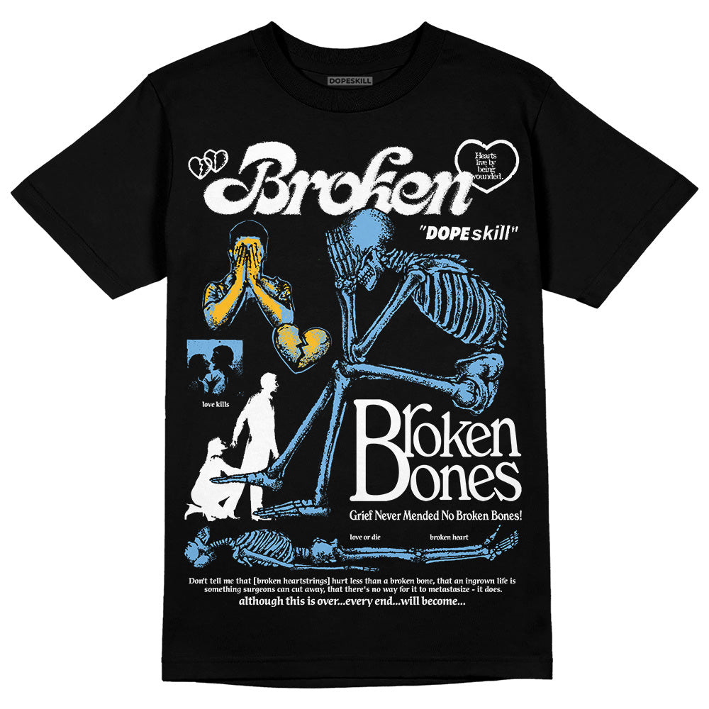 Jordan 1 High OG “First in Flight” DopeSkill T-Shirt Broken Bones Graphic Streetwear - Black