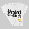 Max 96 Varsity Maize DopeSkill Women's Crop Top Protect Me From Evil Graphic