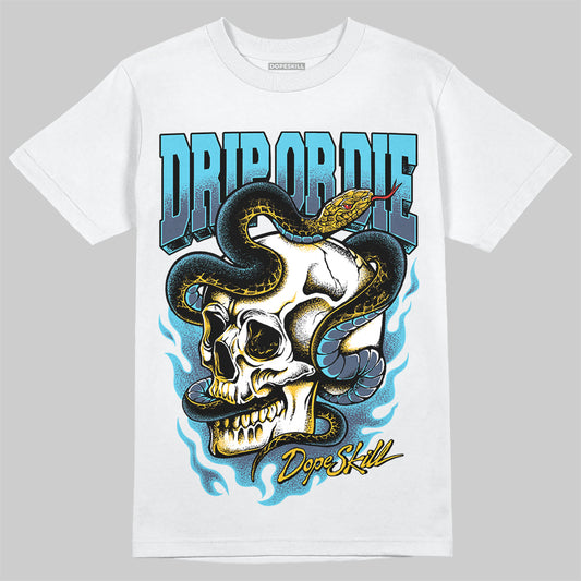 Jordan 11 Retro Gamma Blue (2025) DopeSkill T-Shirt Drip or Die Graphic Streetwear - White