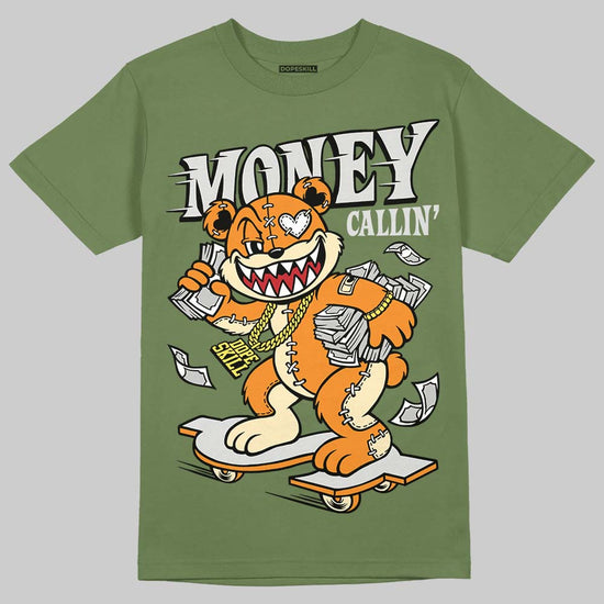 Olive Sneakers DopeSkill T-Shirt Money Callin' Graphic Streetwear - Military Green