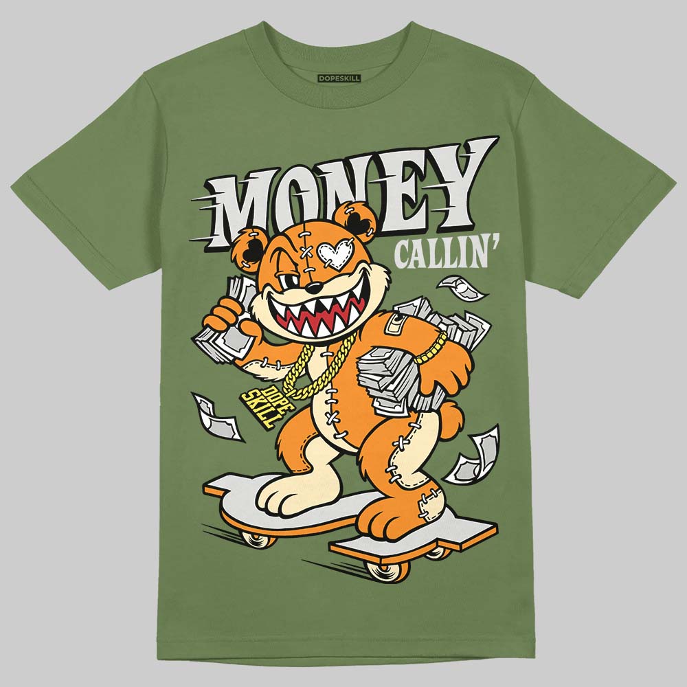 Olive Sneakers DopeSkill T-Shirt Money Callin' Graphic Streetwear - Military Green